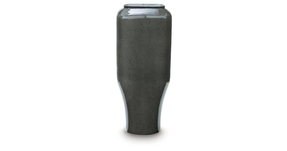 Kierlain Gray/Black Vase by Ashley at Eve Furniture