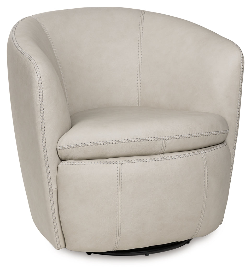 Kierreys Bone Swivel Accent Chair by Ashley at Eve Furniture