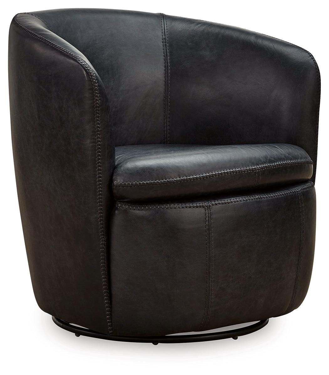 Kierreys Midnight Swivel Chair by Ashley at Eve Furniture
