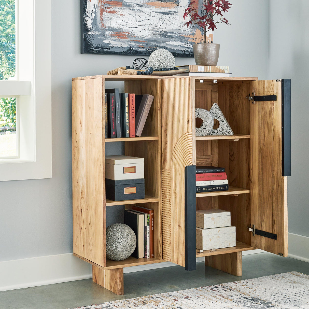 Kierwell Natural Accent Cabinet by Ashley at Eve Furniture
