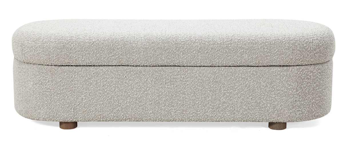 Kiki Upholstered Hinged Storage Bench in Cotton Ball Boucle by Modus Furniture at Eve Furniture