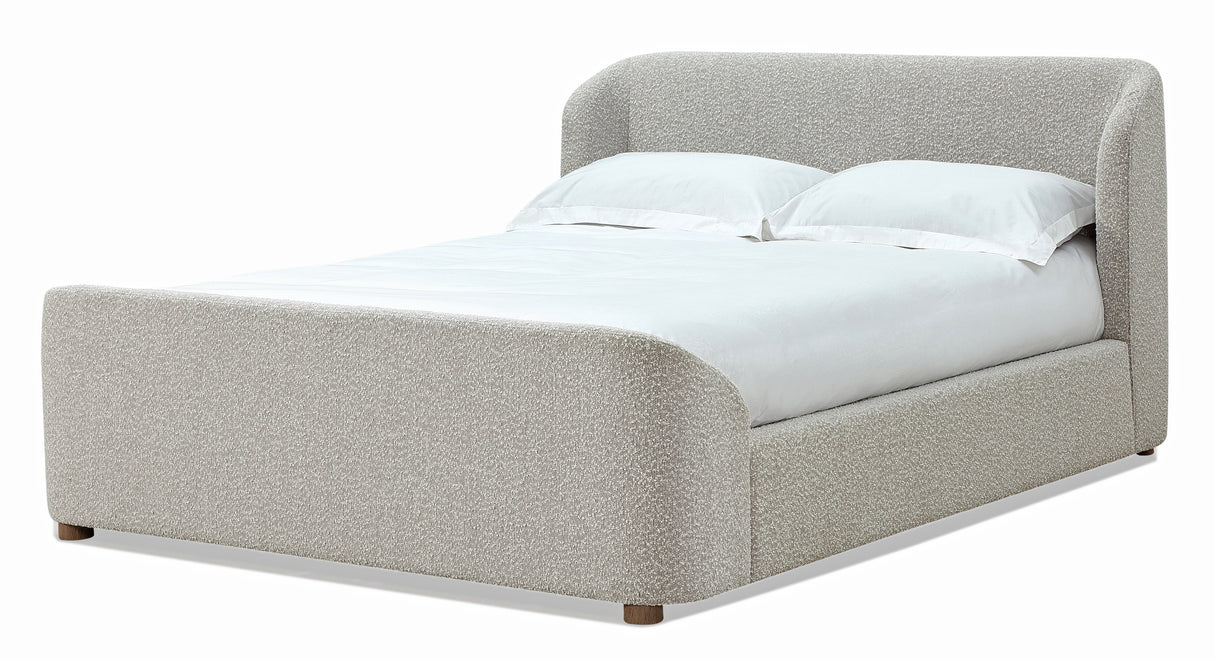 Kiki Upholstered Queen Platform Bed in Cotton Ball Boucle by Modus Furniture at Eve Furniture