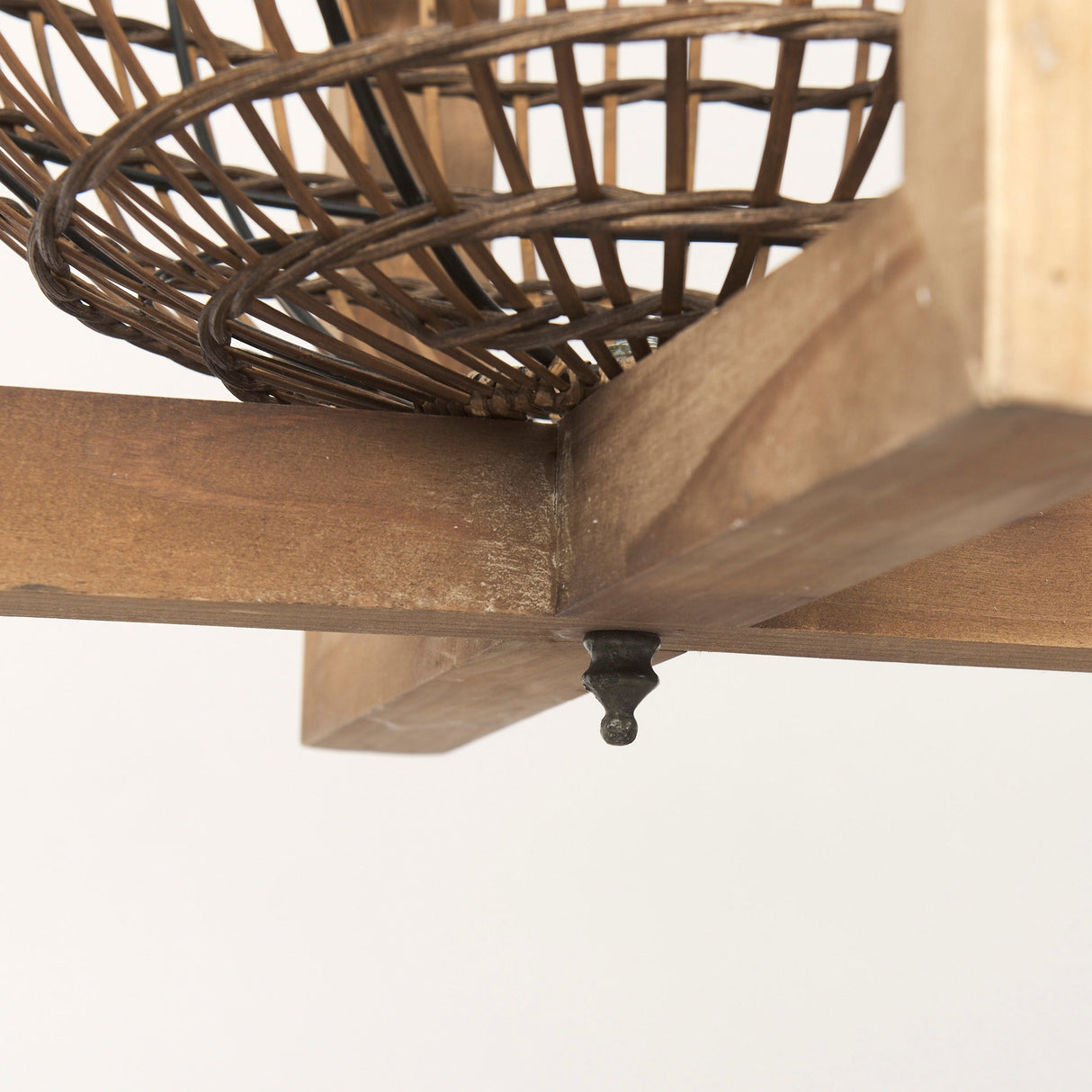 Kiley Warm Wood Basket Lantern Pendant Light by Mercana at Eve Furniture