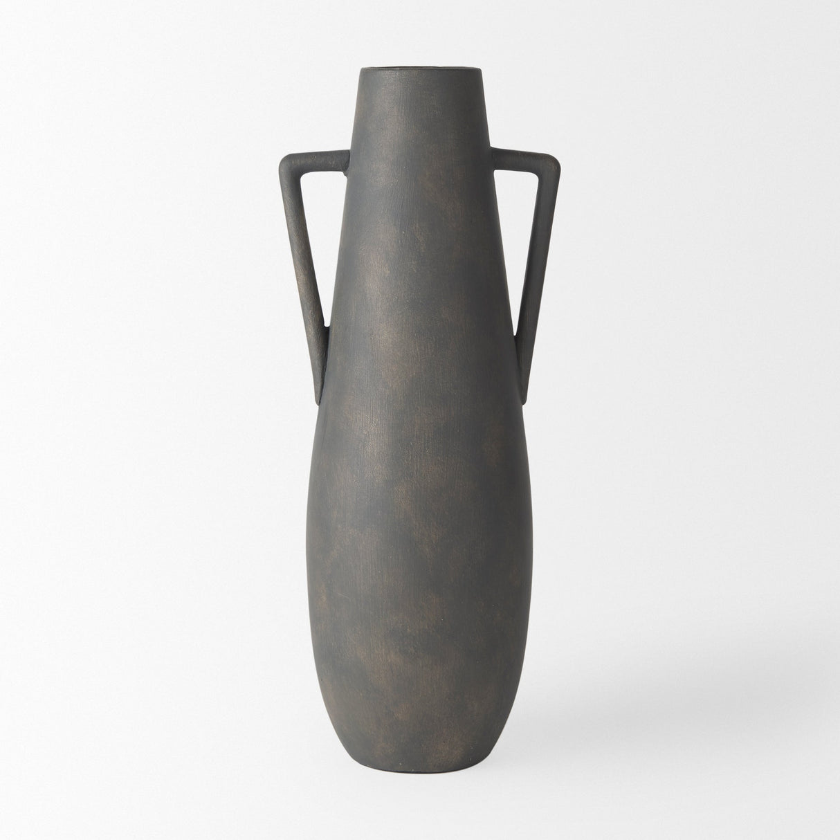 Kilian Tall Matte Brown-Gray Double Ear Vase by Mercana at Eve Furniture