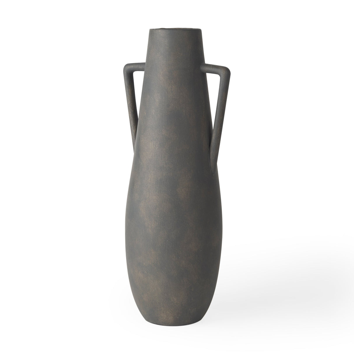 Kilian Tall Matte Brown-Gray Double Ear Vase by Mercana at Eve Furniture