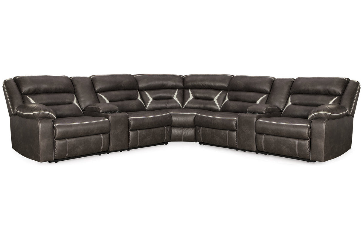 Kincord Midnight 3-Piece Power Reclining Sectional by Ashley at Eve Furniture