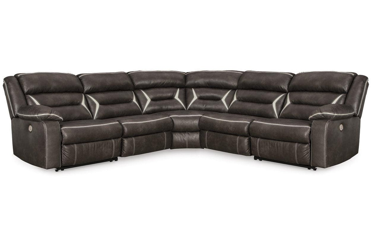 Kincord Midnight 5-Piece Power Reclining Sectional by Ashley at Eve Furniture
