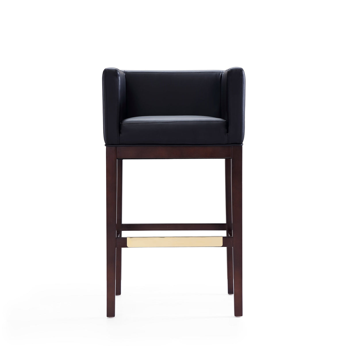 Kingsley Barstool in Black and Dark Walnut (set of 2) by Manhattan Comfort at Eve Furniture