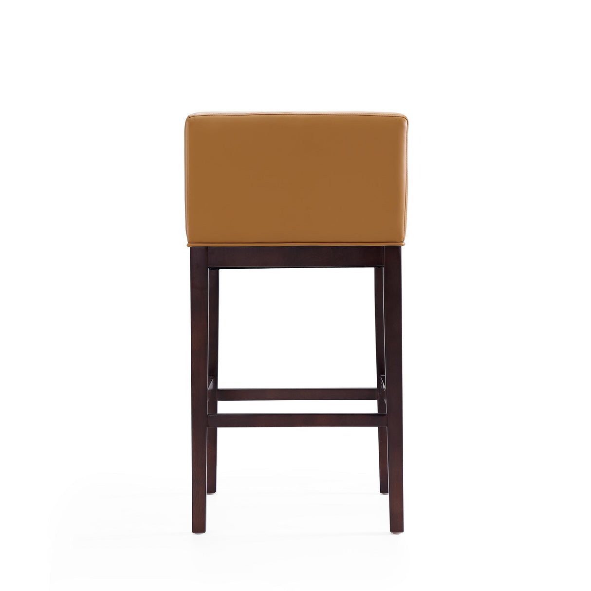 Kingsley Barstool in Camel and Dark Walnut (set of 2) by Manhattan Comfort at Eve Furniture