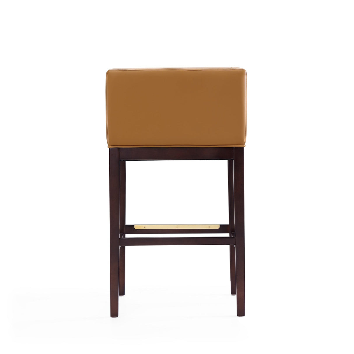 Kingsley Barstool in Camel and Dark Walnut (set of 2) by Manhattan Comfort at Eve Furniture