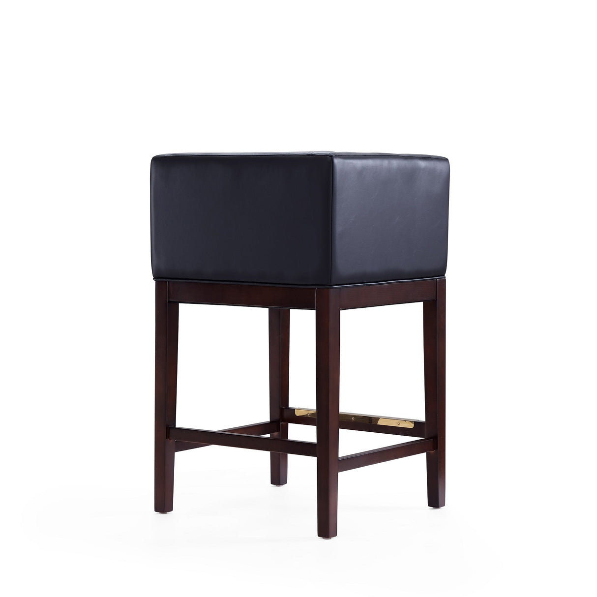 Kingsley Counter Stool in Black and Dark Walnut (set of 3) by Manhattan Comfort at Eve Furniture