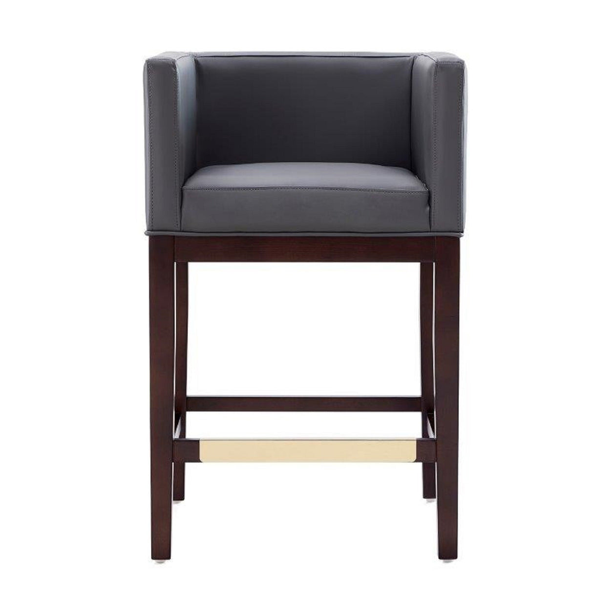 Kingsley Counter Stool in Grey and Dark Walnut by Manhattan Comfort at Eve Furniture