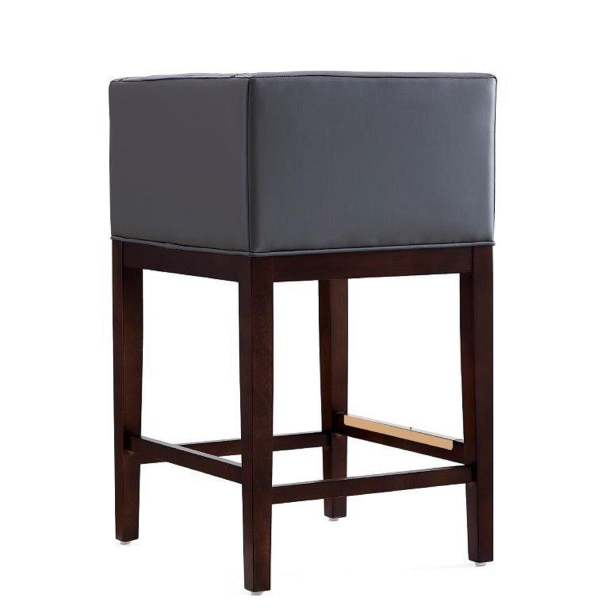 Kingsley Counter Stool in Grey and Dark Walnut by Manhattan Comfort at Eve Furniture