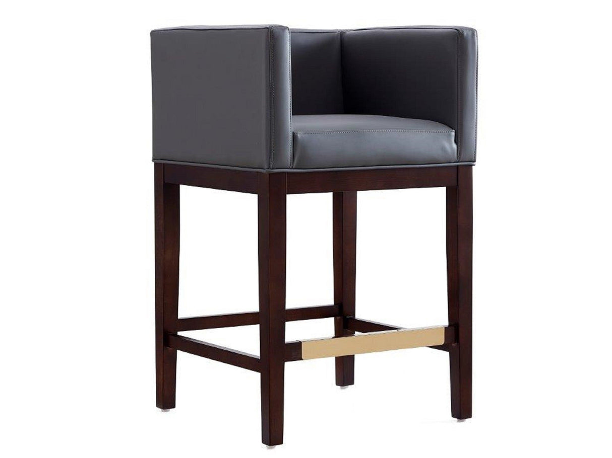 Kingsley Counter Stool in Grey and Dark Walnut by Manhattan Comfort at Eve Furniture