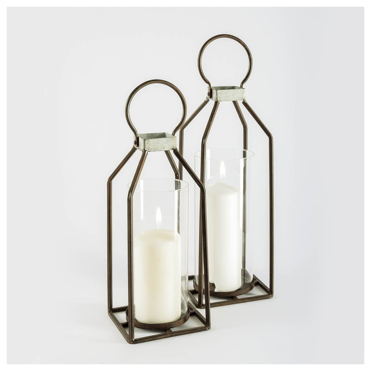 Kingston I Large Rustic Metal Framed Table Candle Holder by Mercana at Eve Furniture