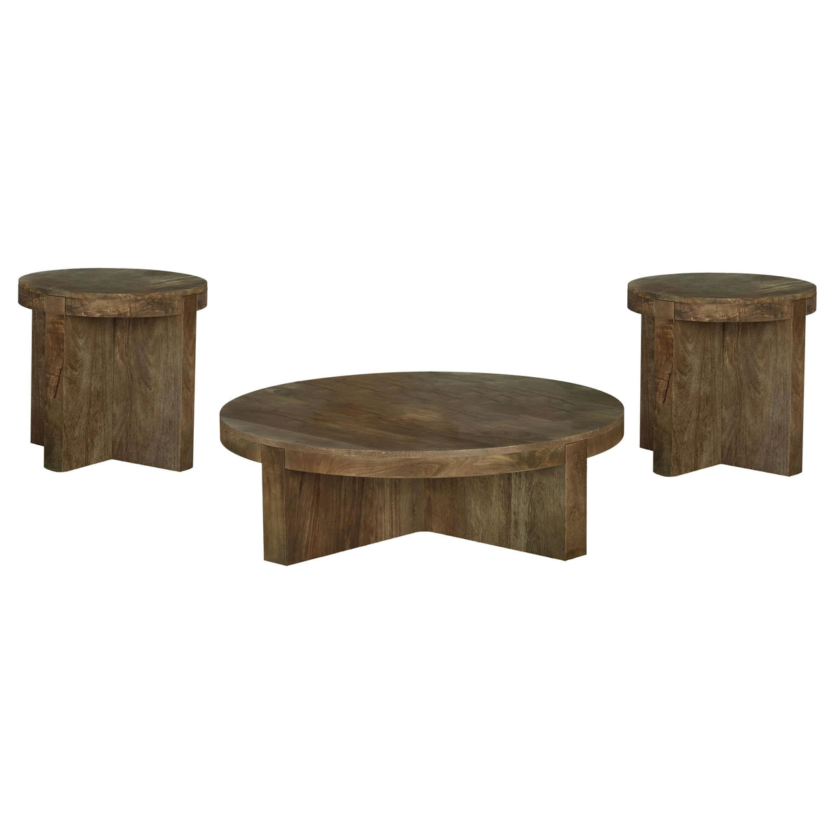 Kinkaid Brown 3-Piece Solid Wood Coffee and End Table Set by Coaster at Eve Furniture