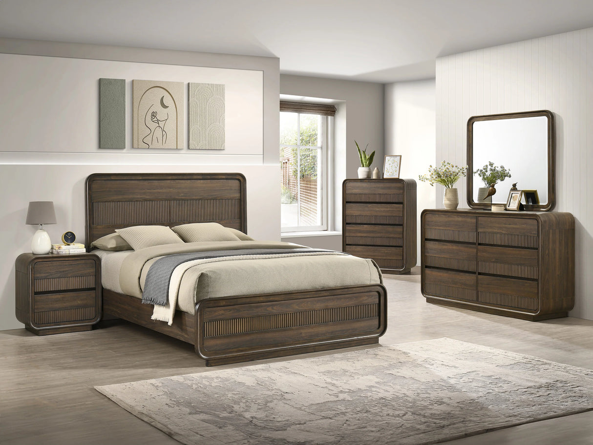 Kinkaid Warm Wood Panel Bedroom Set by Crown Mark at Eve Furniture