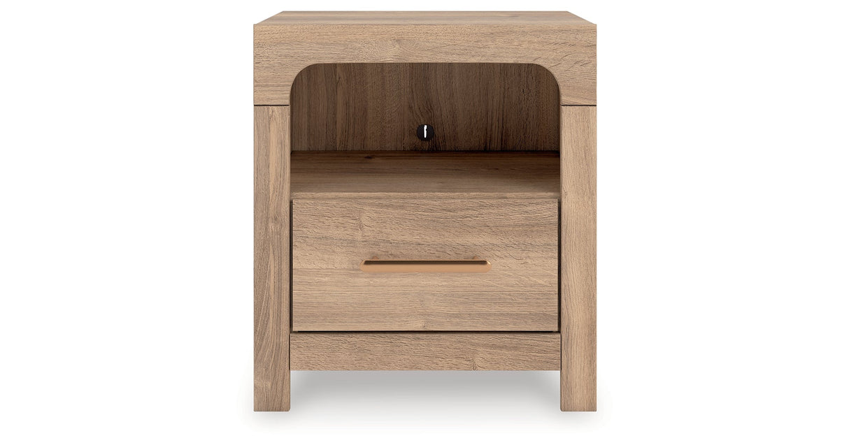 Kinlanni Tan Nightstand by ASHLEY FURNITURE at Eve Furniture