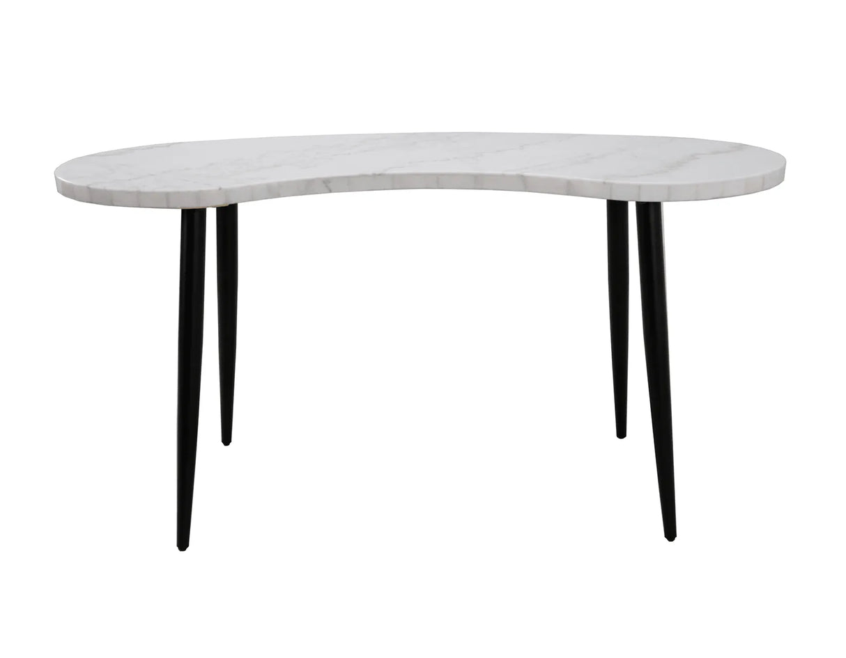 Kinsley White Marble Kidney Shaped Desk by Steve Silver at Eve Furniture