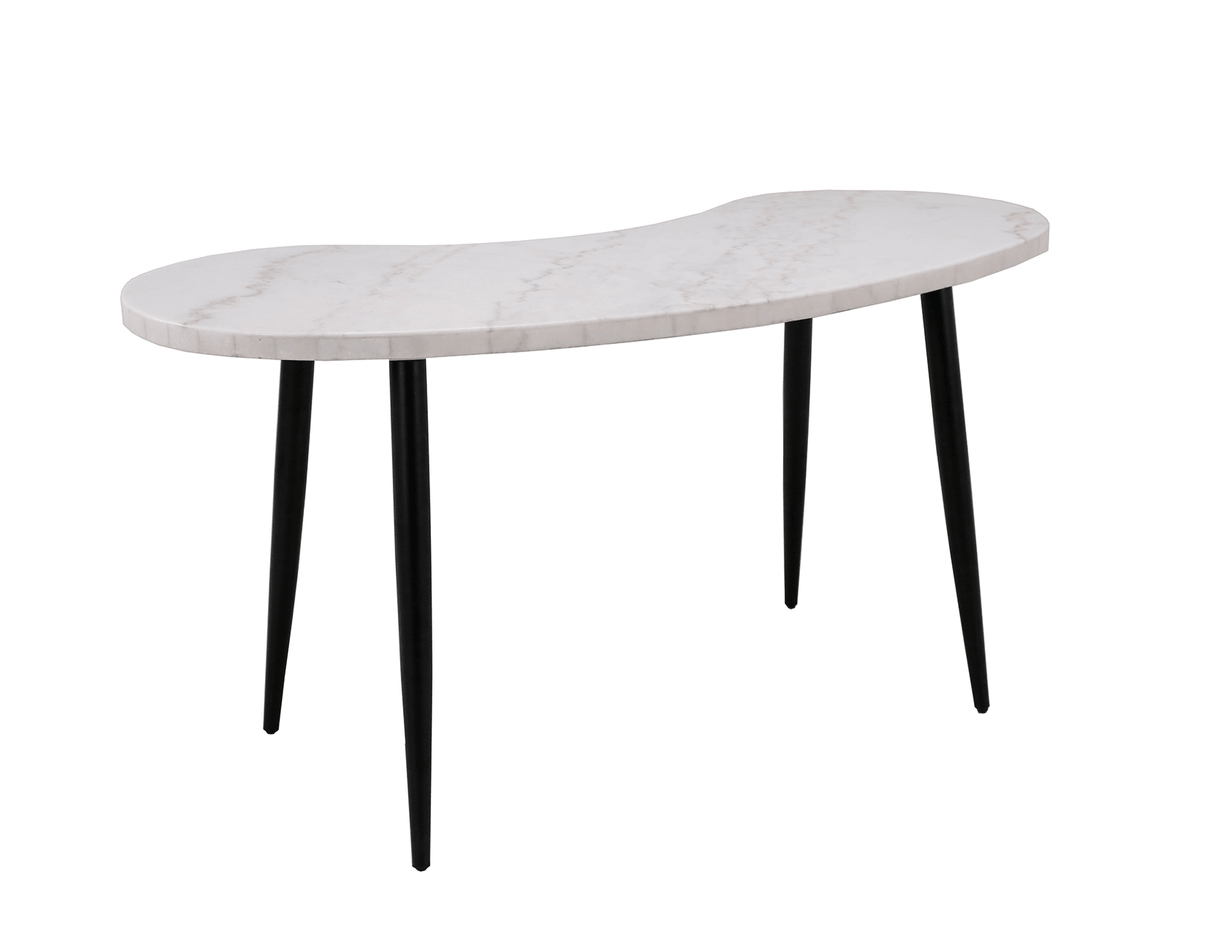 Kinsley White Marble Kidney Shaped Desk by Steve Silver at Eve Furniture