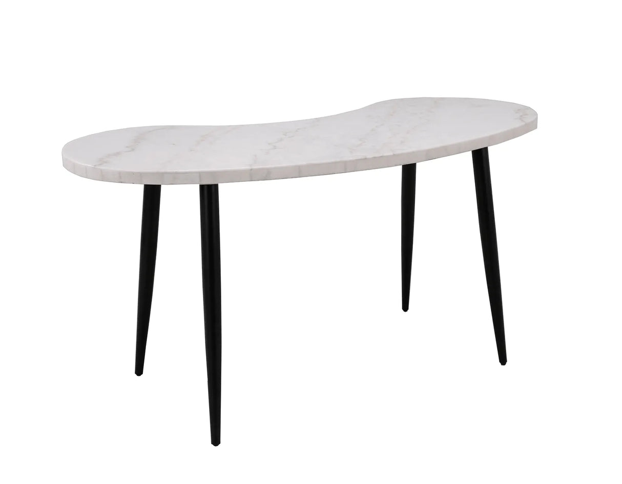 Kinsley White Marble Kidney Shaped Desk by Steve Silver at Eve Furniture