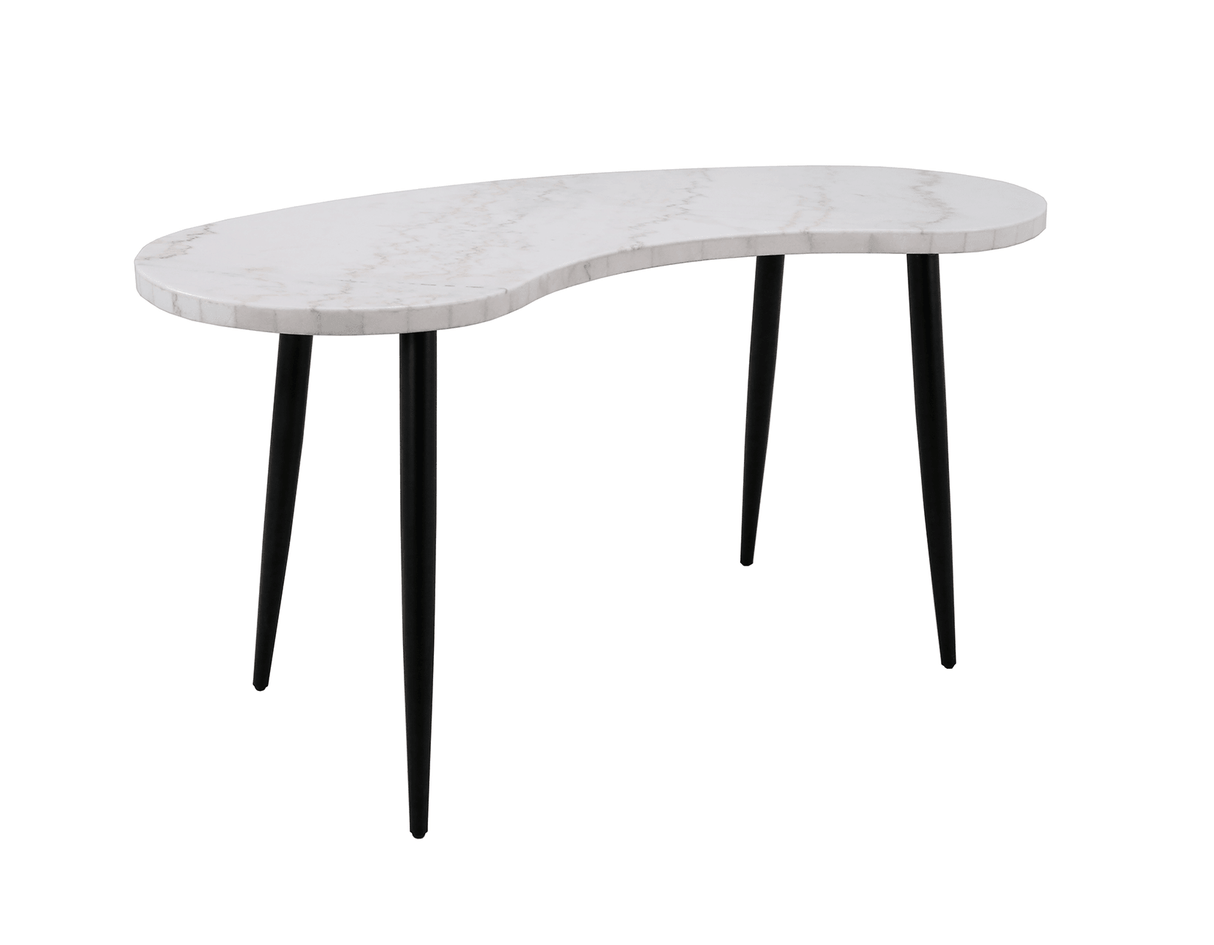 Kinsley White Marble Kidney Shaped Desk by Steve Silver at Eve Furniture