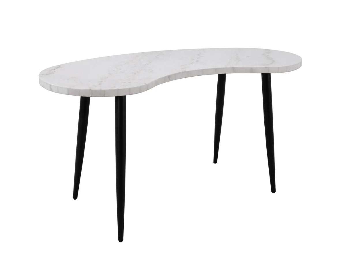 Kinsley White Marble Kidney Shaped Desk by Steve Silver at Eve Furniture