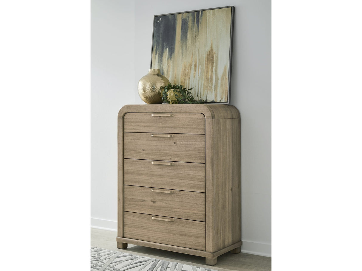 Kione Lioness Five Drawer Acacia Wood Chest by Modus Furniture at Eve Furniture