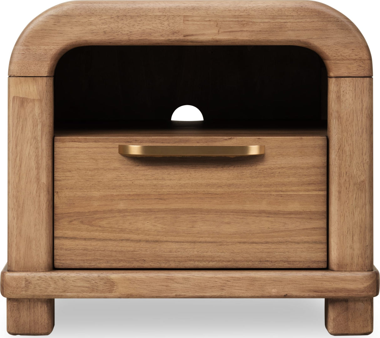 Kione Lioness One Drawer Acacia Wood Nightstand by Modus Furniture at Eve Furniture