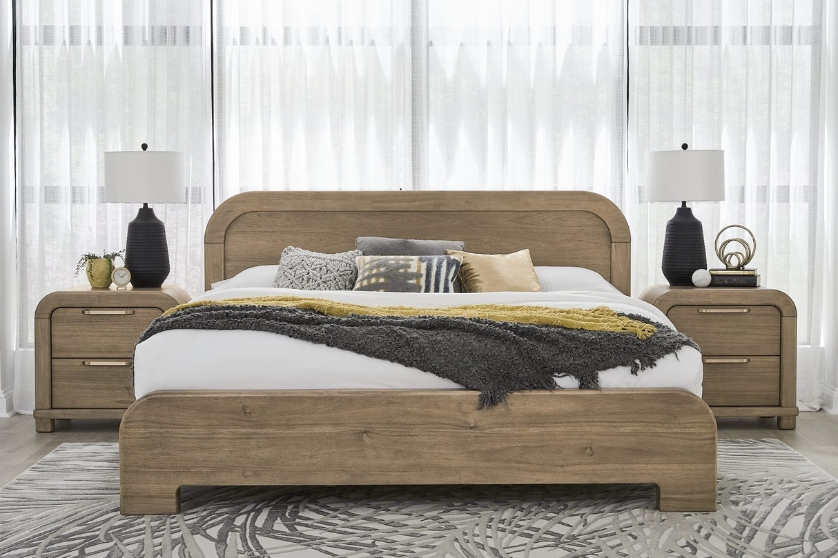 Kione Lioness Two Drawer Acacia Wood Nightstand by Modus Furniture at Eve Furniture