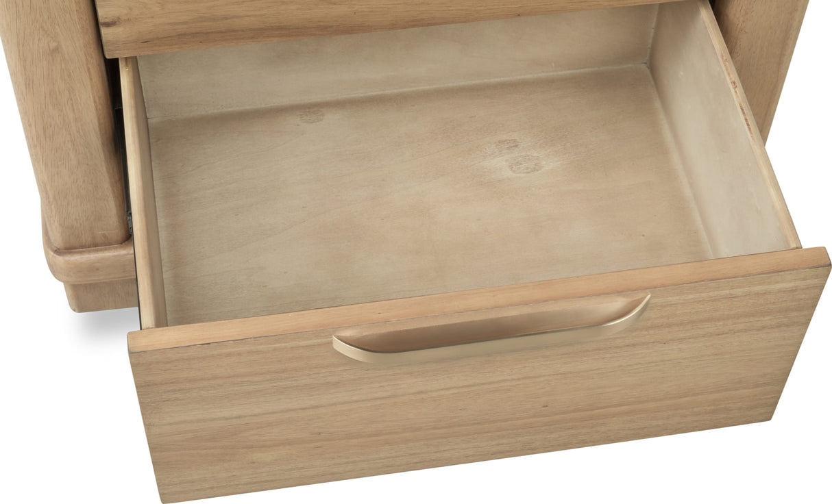 Kione Lioness Two Drawer Acacia Wood Nightstand by Modus Furniture at Eve Furniture