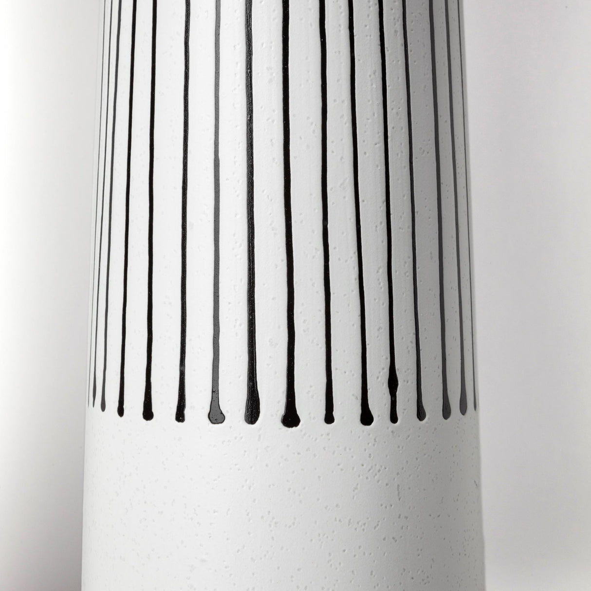 Kira I Small White Pinstripe Ceramic Vase by Mercana at Eve Furniture