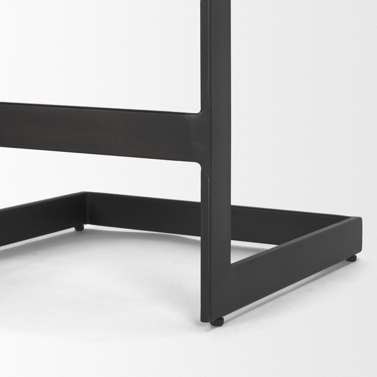 Kiran 17L x 17W x 26H Black Wood W/ Black Metal Base C-Shape Counter Stool by Mercana at Eve Furniture