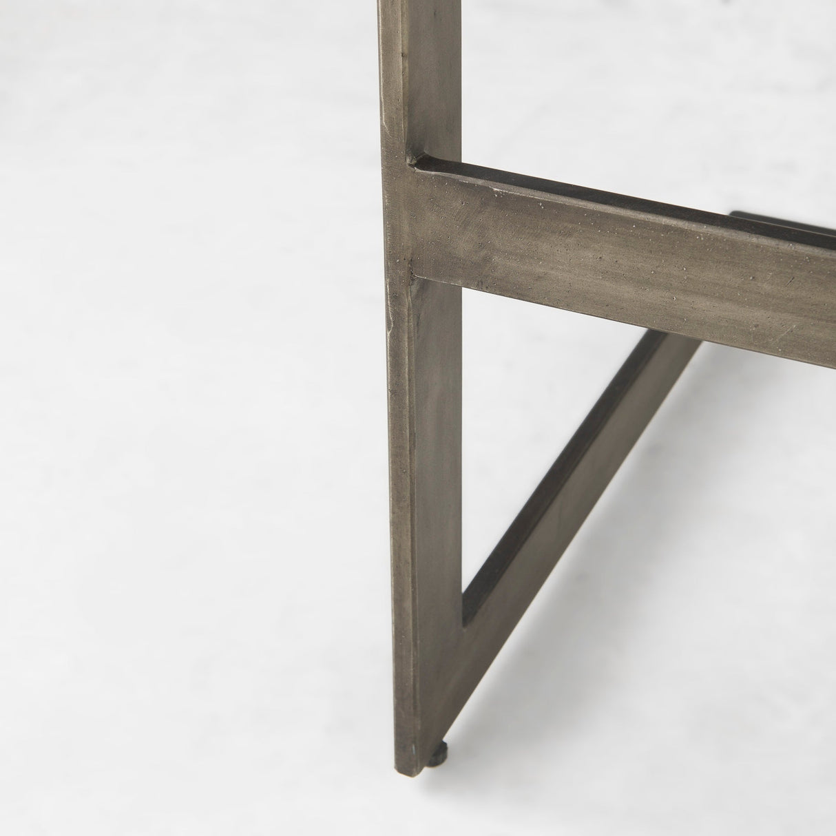 Kiran 17L x 17W x 30H Medium Brown Wood W/ Antique Nickel Finished Metal Frame Bar Stool by Mercana at Eve Furniture