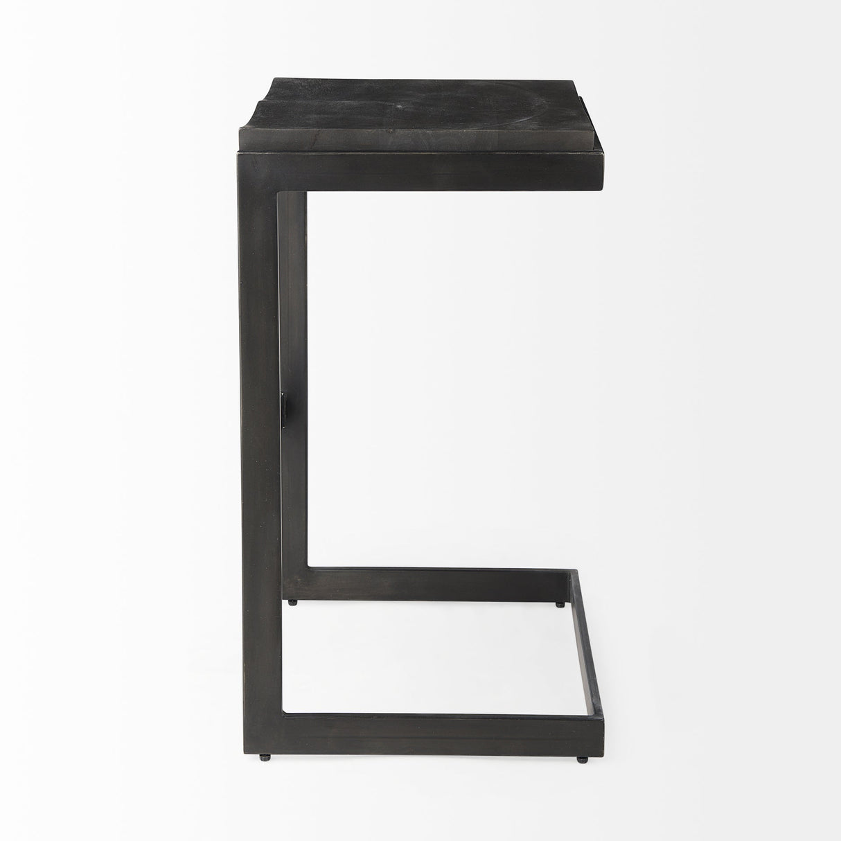 Kiran Black Wood W/ Black Metal Base C-Shape Bar Stool by Mercana at Eve Furniture