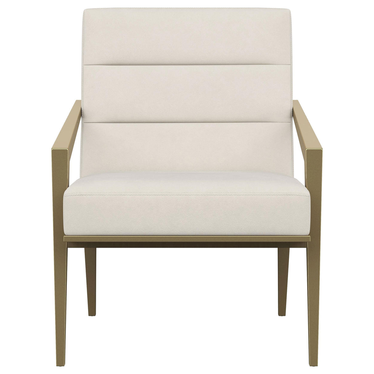 Kirra Cream/Gold Upholstered Accent Armchair with Metal Frame by Coaster at Eve Furniture