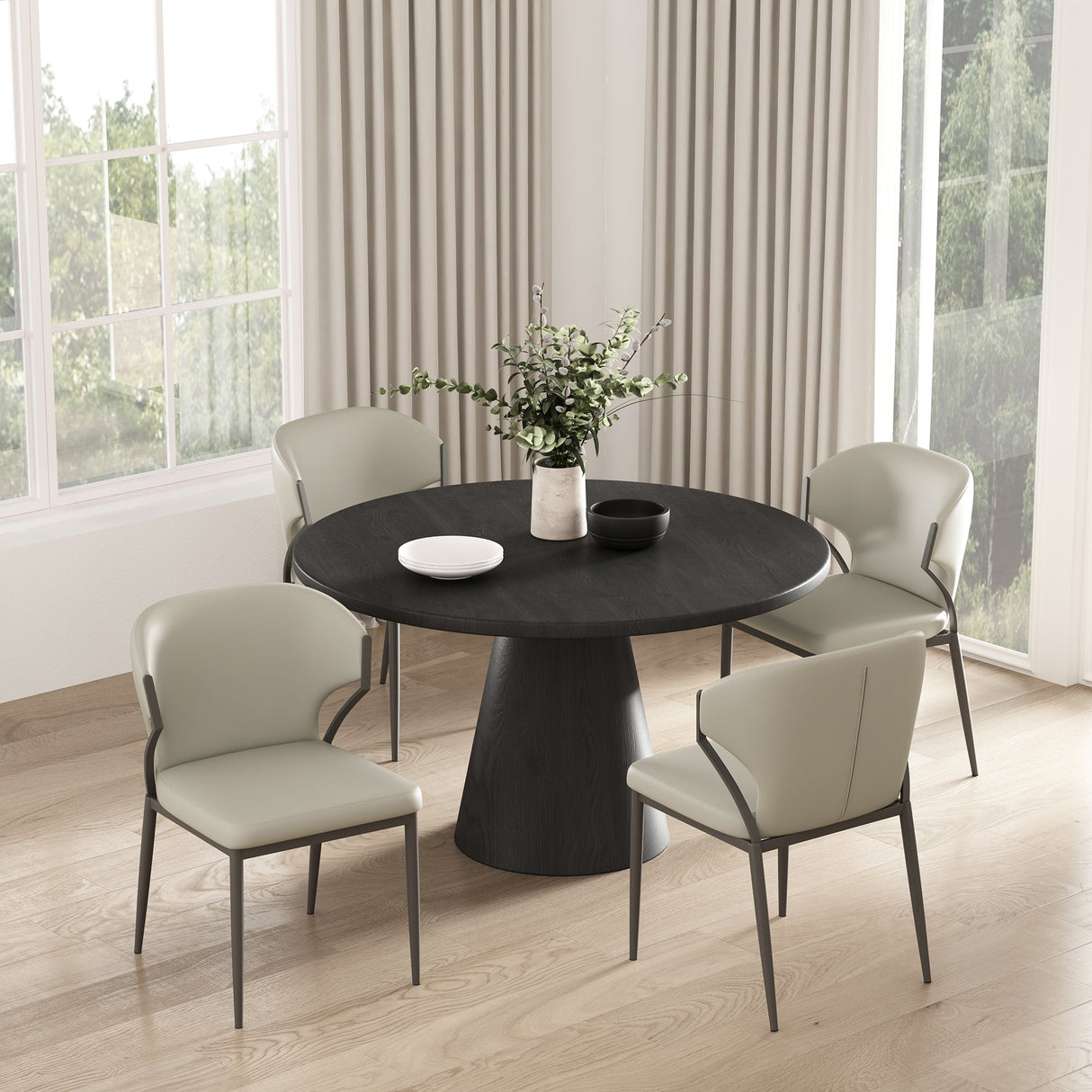 Kirsten Dining Chair in Light Grey (set of 4) by Manhattan Comfort at Eve Furniture