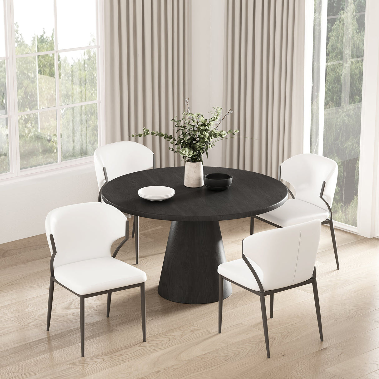 Kirsten Dining Chair in White (set of 4) by Manhattan Comfort at Eve Furniture