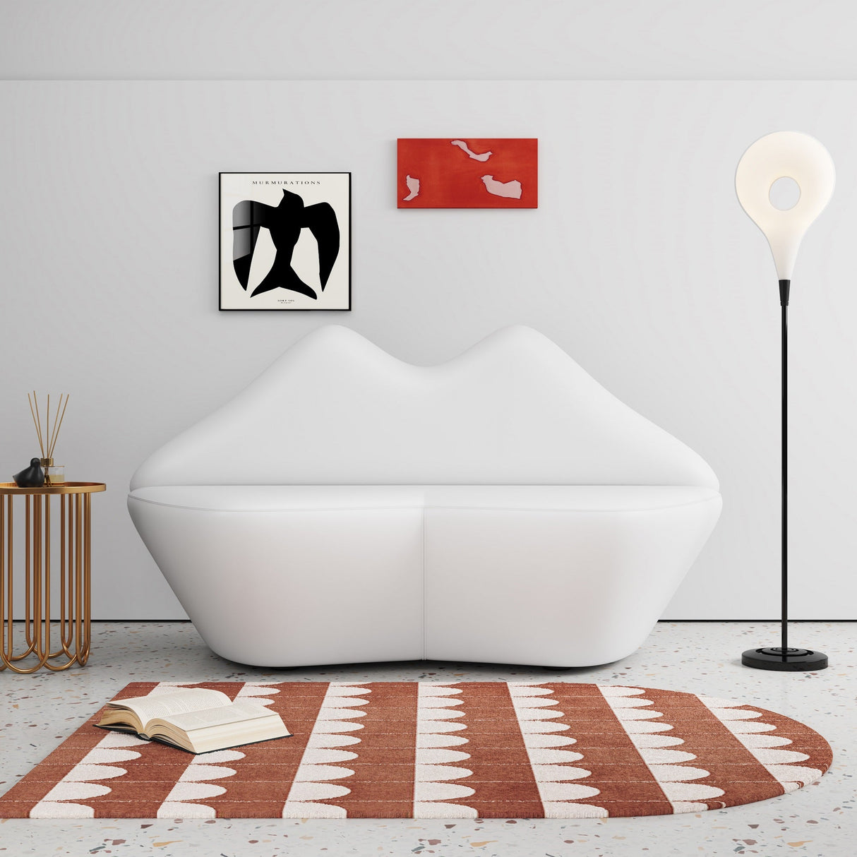 Kiss Loveseat in White by Manhattan Comfort at Eve Furniture