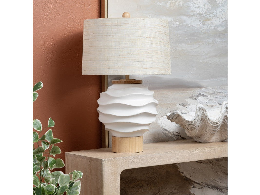 Kittredge White/Tan Table Lamp by Crestview at Eve Furniture