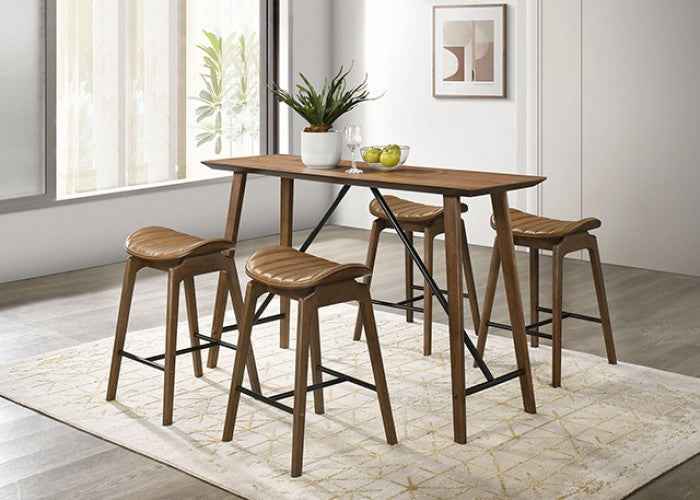 Klamath Walnut 5-Piece Counter Height Set