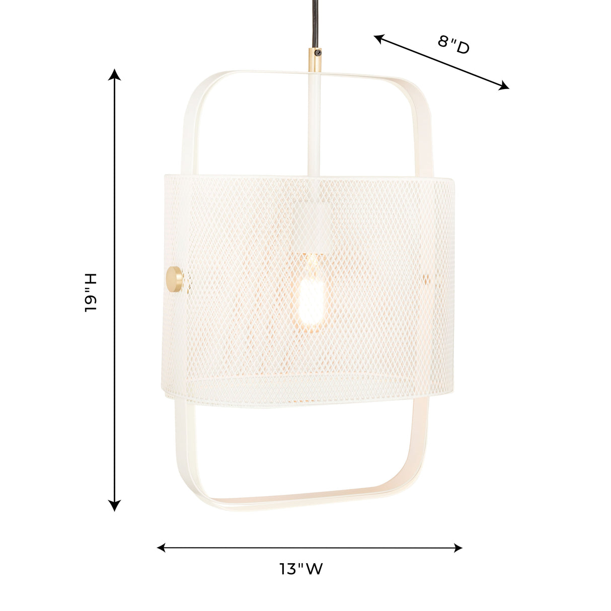 Klaus White Metal Pendant Lamp by TOV Furniture at Eve Furniture