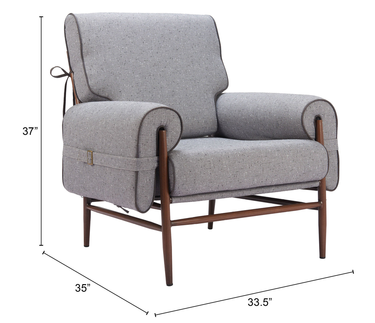 Klem Gray Accent Chair by Zuomod at Eve Furniture