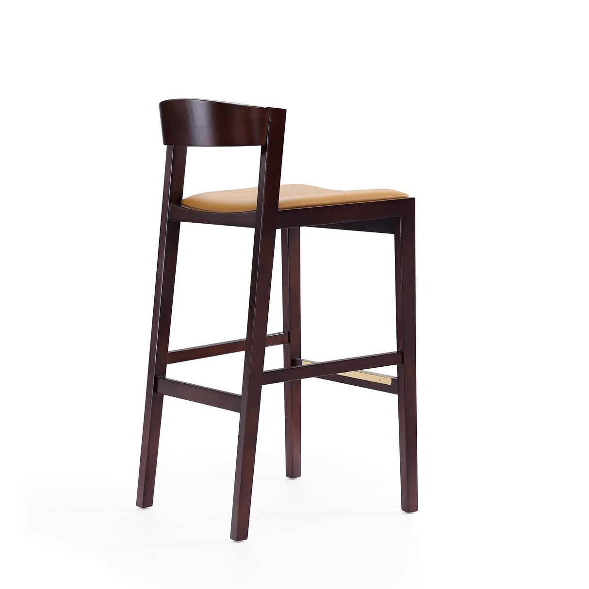 Klismos Barstool in Camel and Dark Walnut (set of 2) by Manhattan Comfort at Eve Furniture