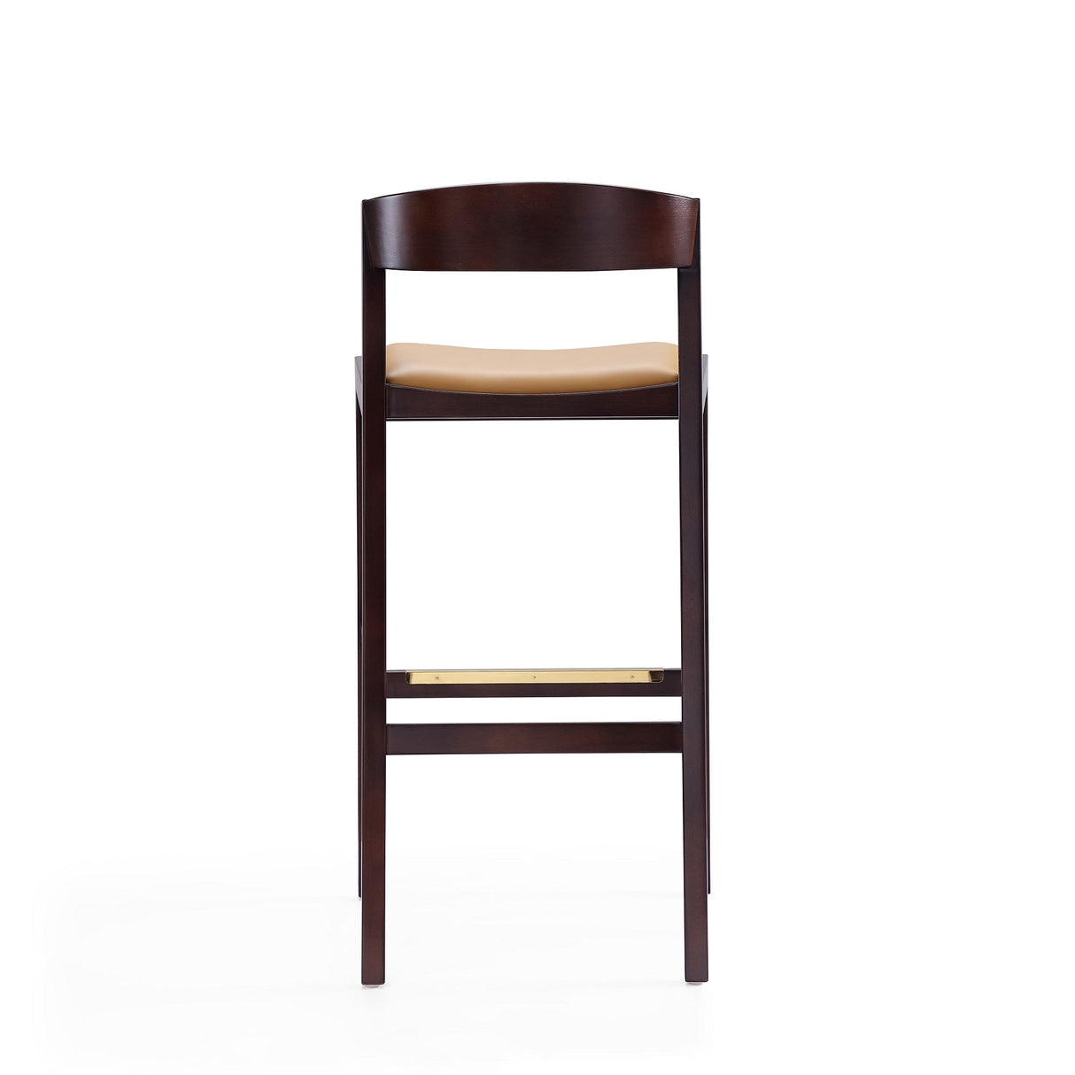 Klismos Barstool in Camel and Dark Walnut (set of 2) by Manhattan Comfort at Eve Furniture