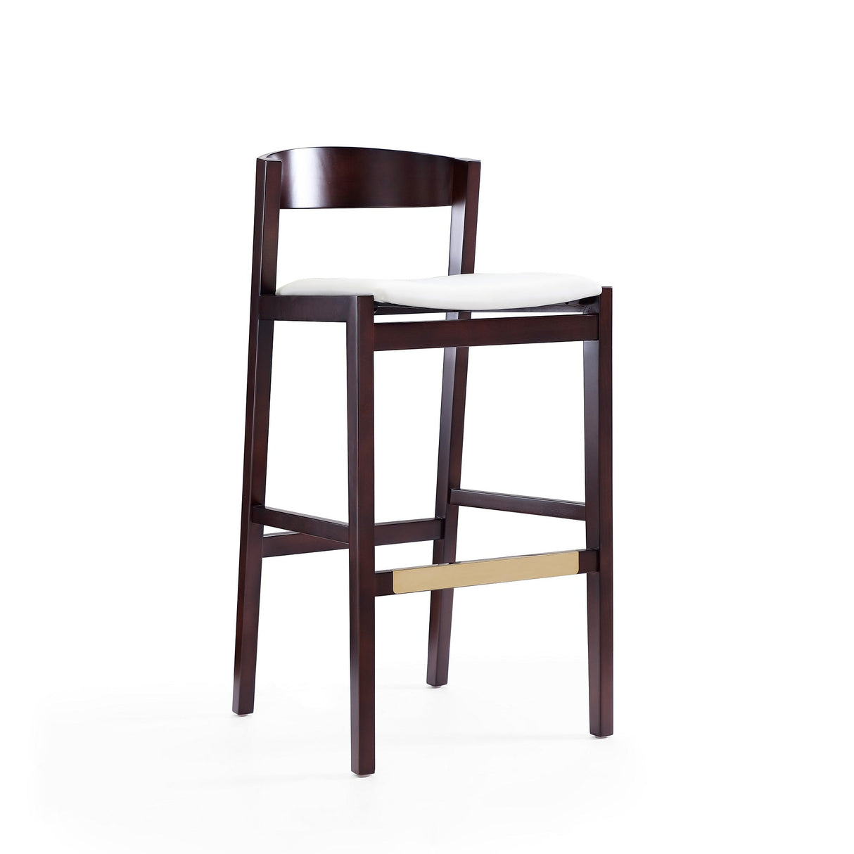 Klismos Barstool in Ivory and Dark Walnut (set of 2) by Manhattan Comfort at Eve Furniture