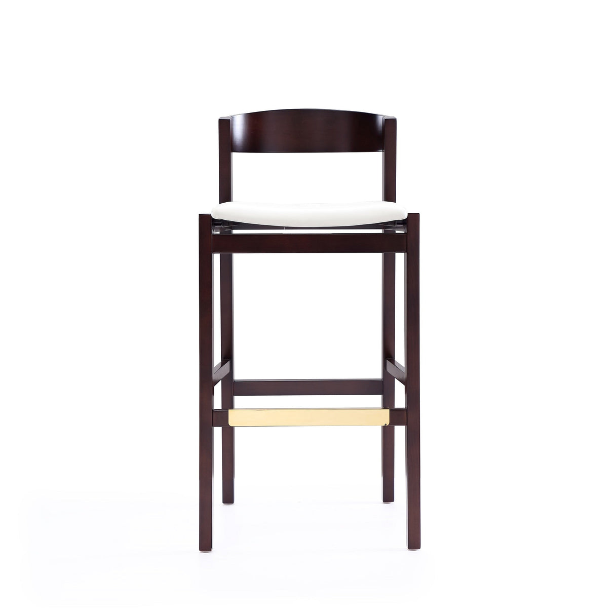 Klismos Barstool in Ivory and Dark Walnut (set of 2) by Manhattan Comfort at Eve Furniture
