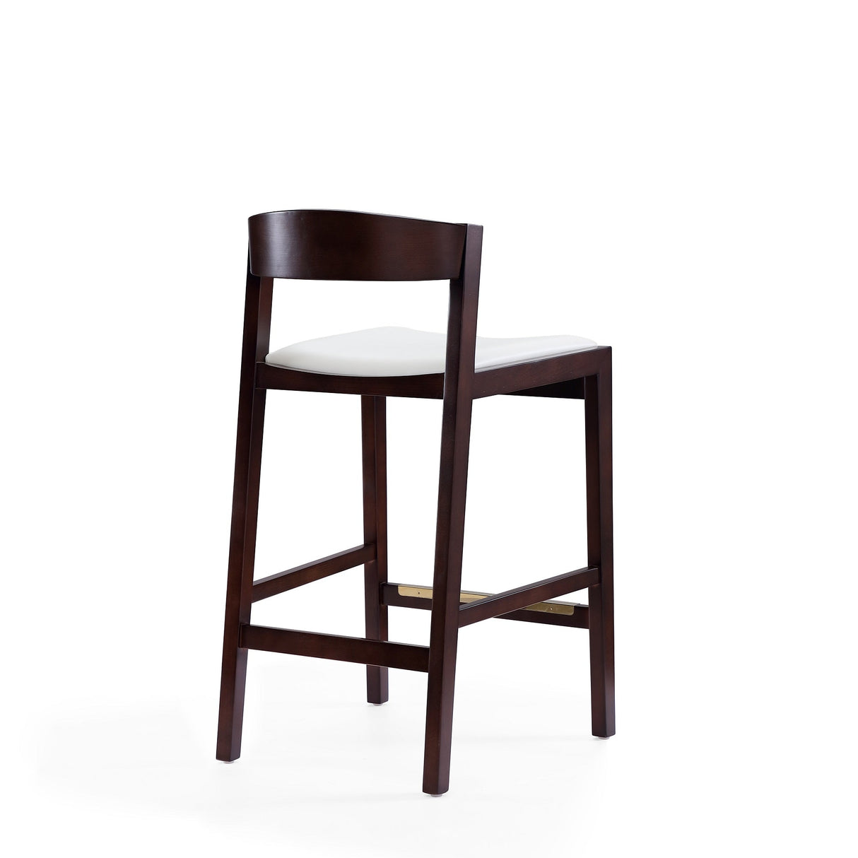 Klismos Counter Stool in Ivory and Dark Walnut (set of 2) by Manhattan Comfort at Eve Furniture