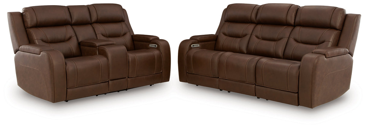 Knightington Brown Power Reclining Living Room Set by Ashley at Eve Furniture