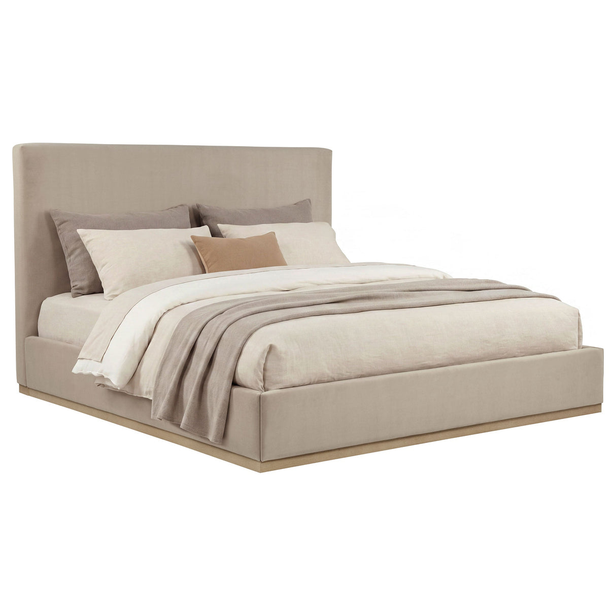 Knox Khaki Eastern King Fabric Upholstered Platform Bed by Coaster at Eve Furniture